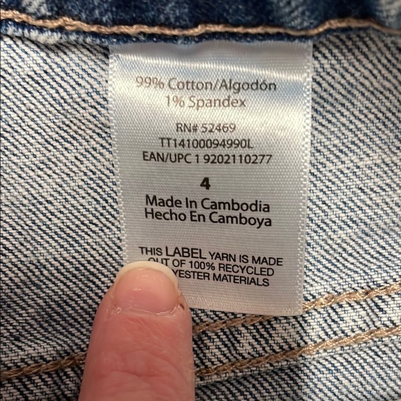 Women's Blue Distressed Jeans - Picture 3 of 6